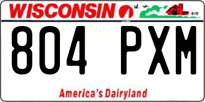 WI license plate 804PXM
