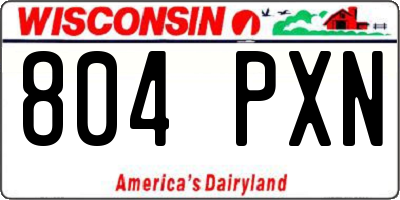 WI license plate 804PXN