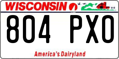 WI license plate 804PXO