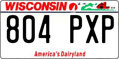 WI license plate 804PXP