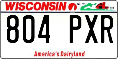 WI license plate 804PXR