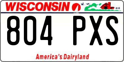 WI license plate 804PXS