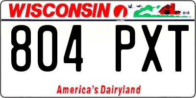 WI license plate 804PXT