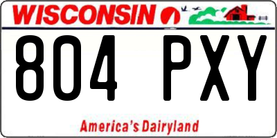 WI license plate 804PXY