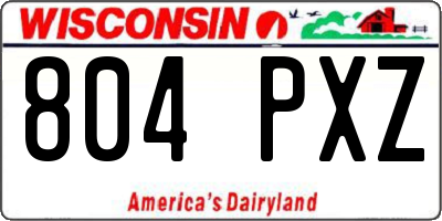 WI license plate 804PXZ