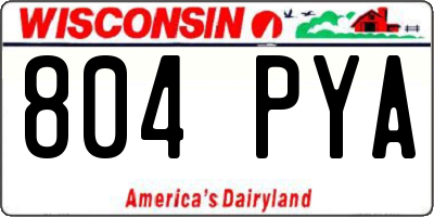 WI license plate 804PYA