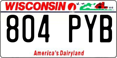 WI license plate 804PYB