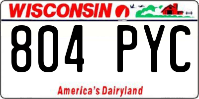 WI license plate 804PYC