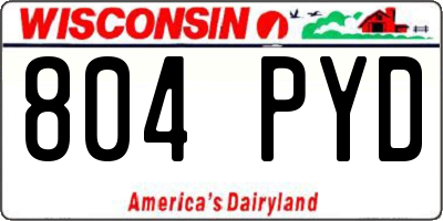 WI license plate 804PYD
