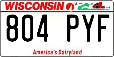 WI license plate 804PYF