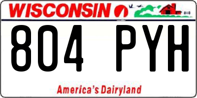 WI license plate 804PYH