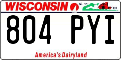 WI license plate 804PYI