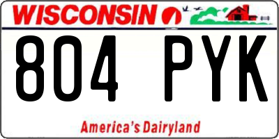 WI license plate 804PYK