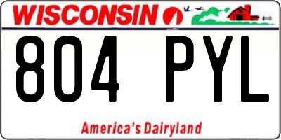 WI license plate 804PYL