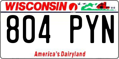 WI license plate 804PYN