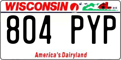 WI license plate 804PYP