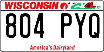 WI license plate 804PYQ