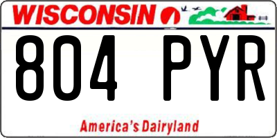 WI license plate 804PYR
