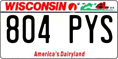 WI license plate 804PYS