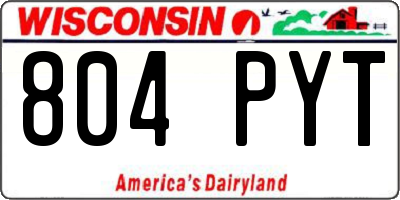 WI license plate 804PYT