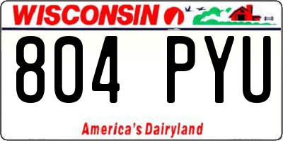 WI license plate 804PYU