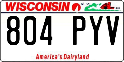 WI license plate 804PYV