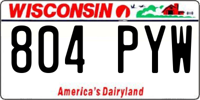 WI license plate 804PYW
