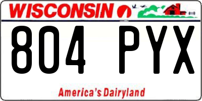 WI license plate 804PYX