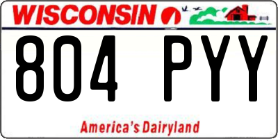 WI license plate 804PYY
