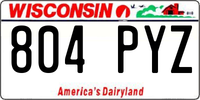 WI license plate 804PYZ