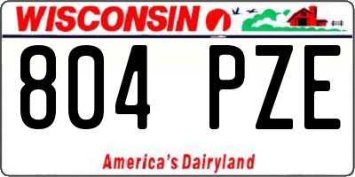 WI license plate 804PZE