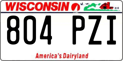 WI license plate 804PZI