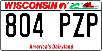 WI license plate 804PZP