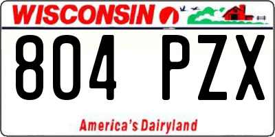 WI license plate 804PZX