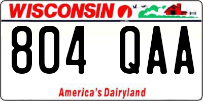 WI license plate 804QAA