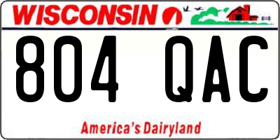 WI license plate 804QAC
