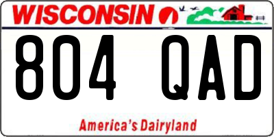 WI license plate 804QAD