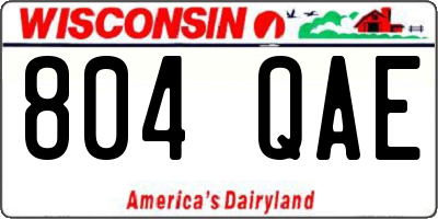 WI license plate 804QAE