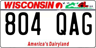 WI license plate 804QAG