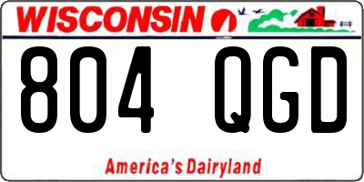 WI license plate 804QGD