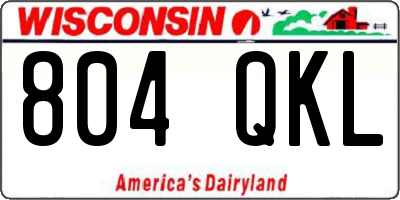 WI license plate 804QKL