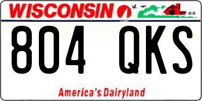 WI license plate 804QKS