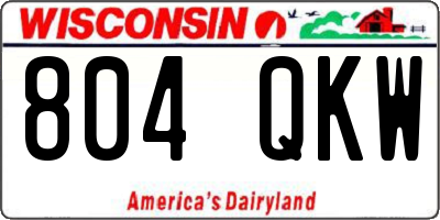WI license plate 804QKW