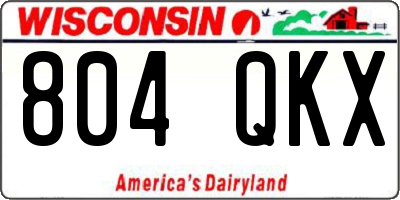 WI license plate 804QKX