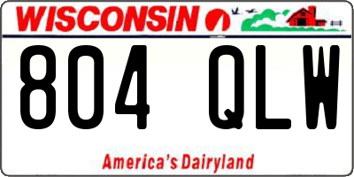 WI license plate 804QLW