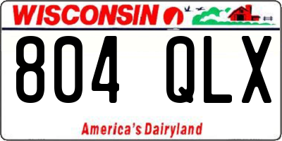 WI license plate 804QLX