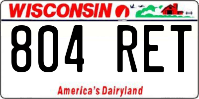 WI license plate 804RET