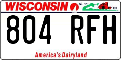 WI license plate 804RFH