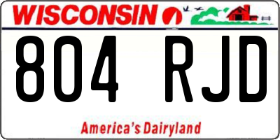 WI license plate 804RJD