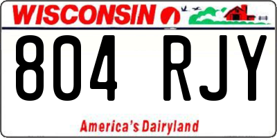 WI license plate 804RJY
